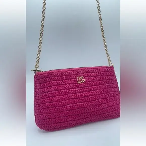 Dolce & Gabana Woven Pink Shoulder Women Bag - Picture 2 of 13